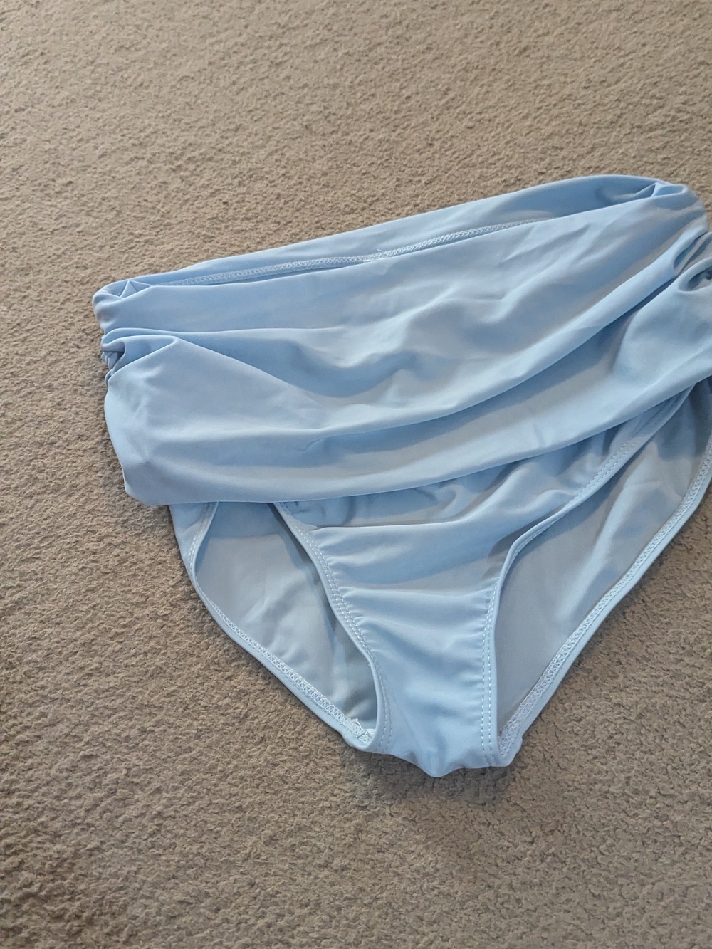 Amazon Light Blue Women's Bikini Bottoms - Draped Waist